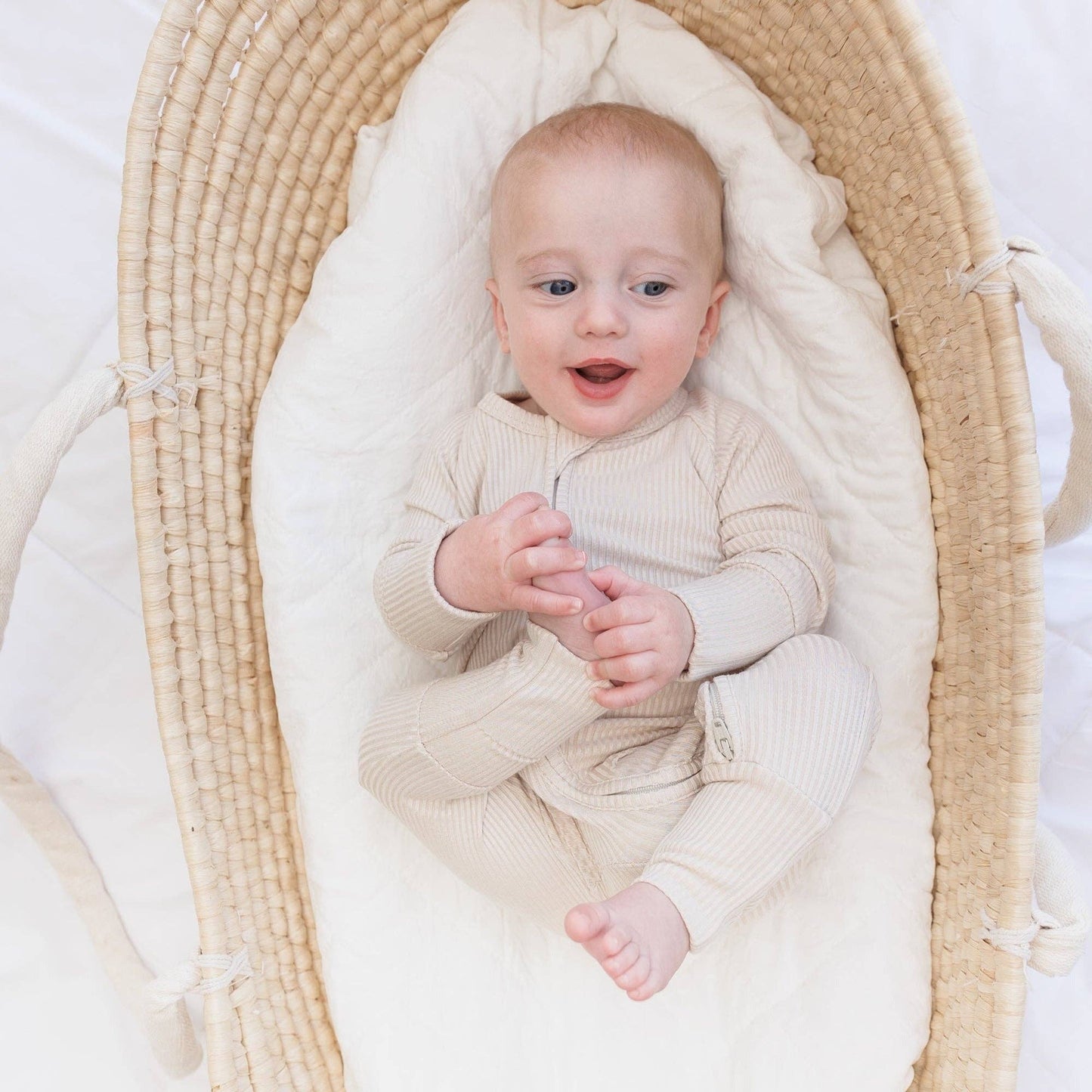 Zip Romper - Clay Ribbed