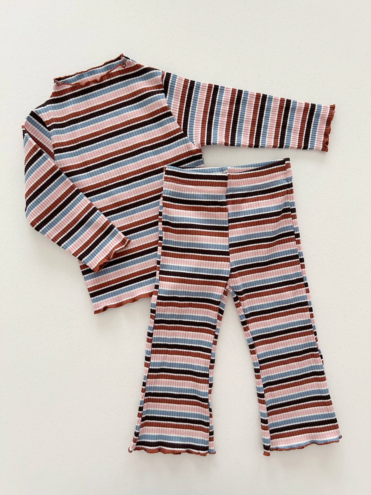 Kids Cozy Ribbed Muti Stripe Set