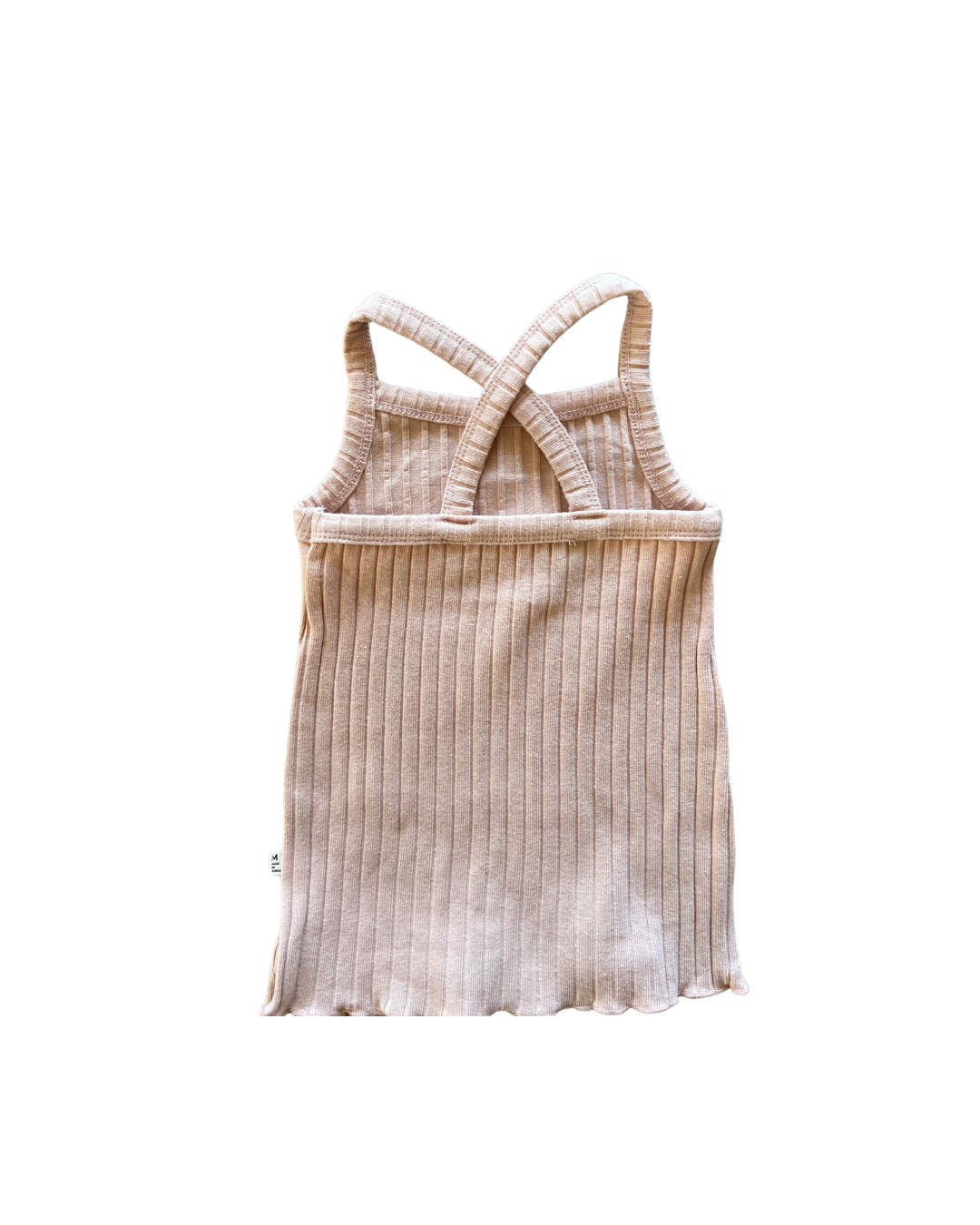 Ribbed Two-Piece Tank & Bike Short Set - Light Pink