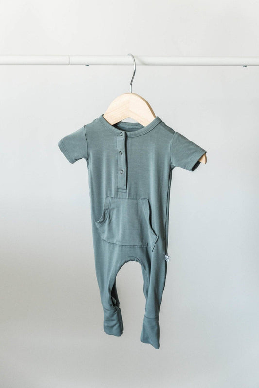 Short Sleeve Romper - Sea Blue