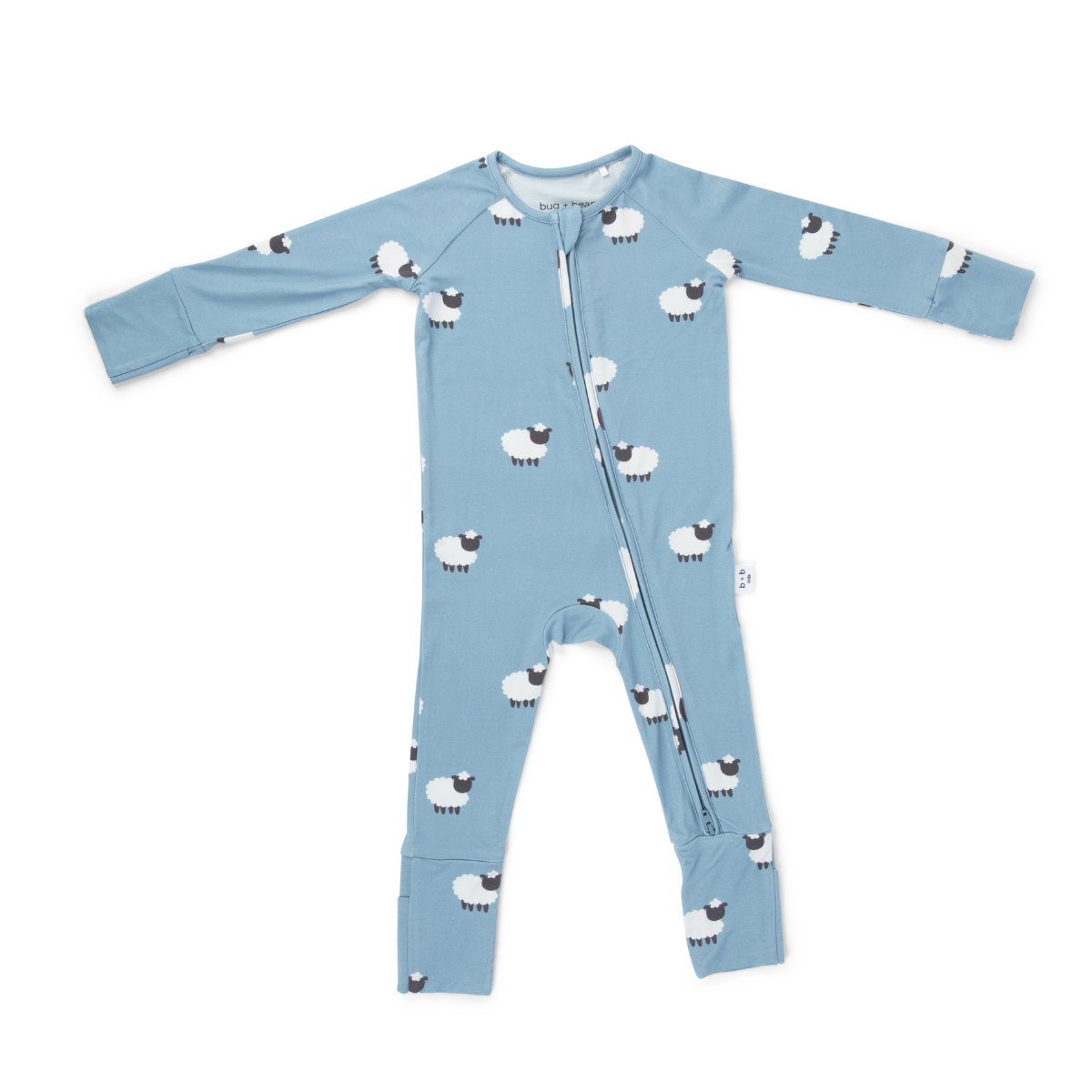 Zip Romper - Blue Sheep