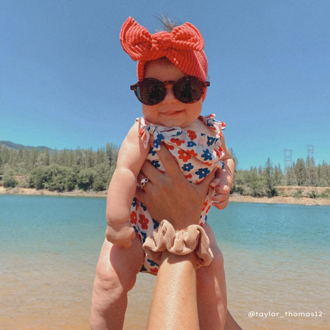 Red Wavy Tie On Headwrap