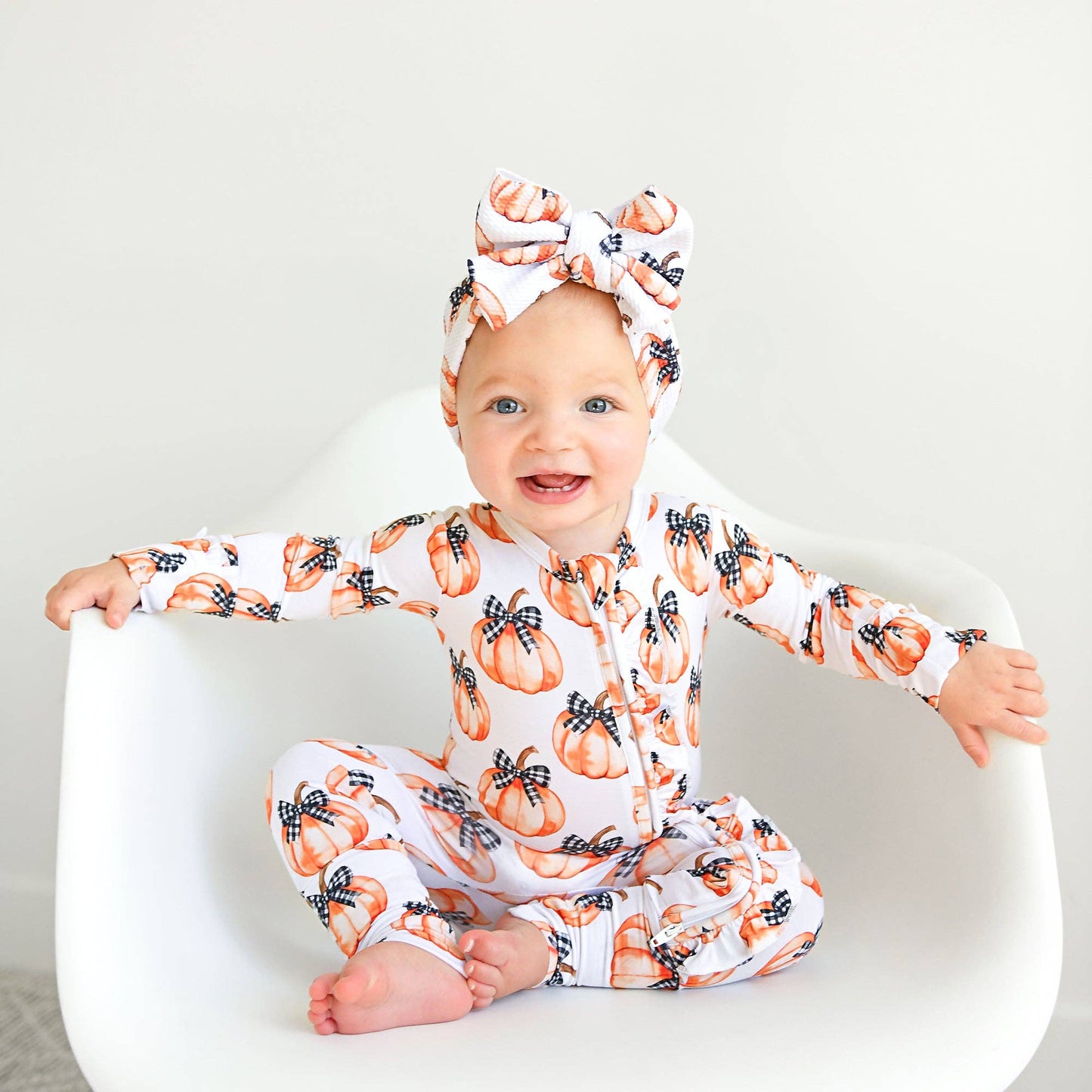 Lilith Pumpkin RUFFLE ZIP Halloween Bamboo Pumpkin Sleepies