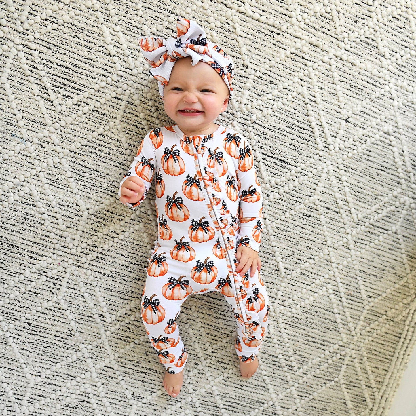 Lilith Pumpkin RUFFLE ZIP Halloween Bamboo Pumpkin Sleepies