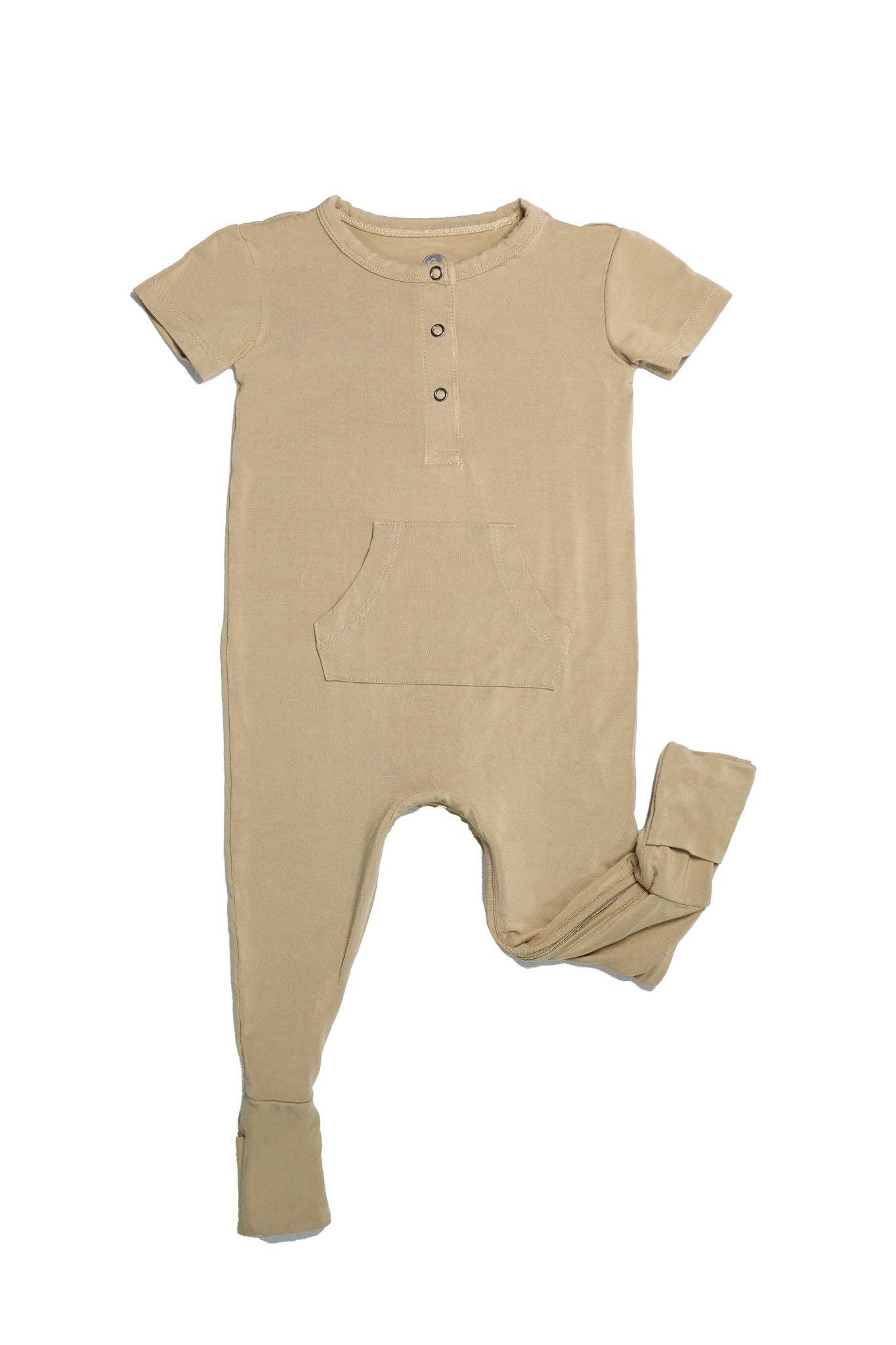 Short Sleeve Romper - Desert Tan