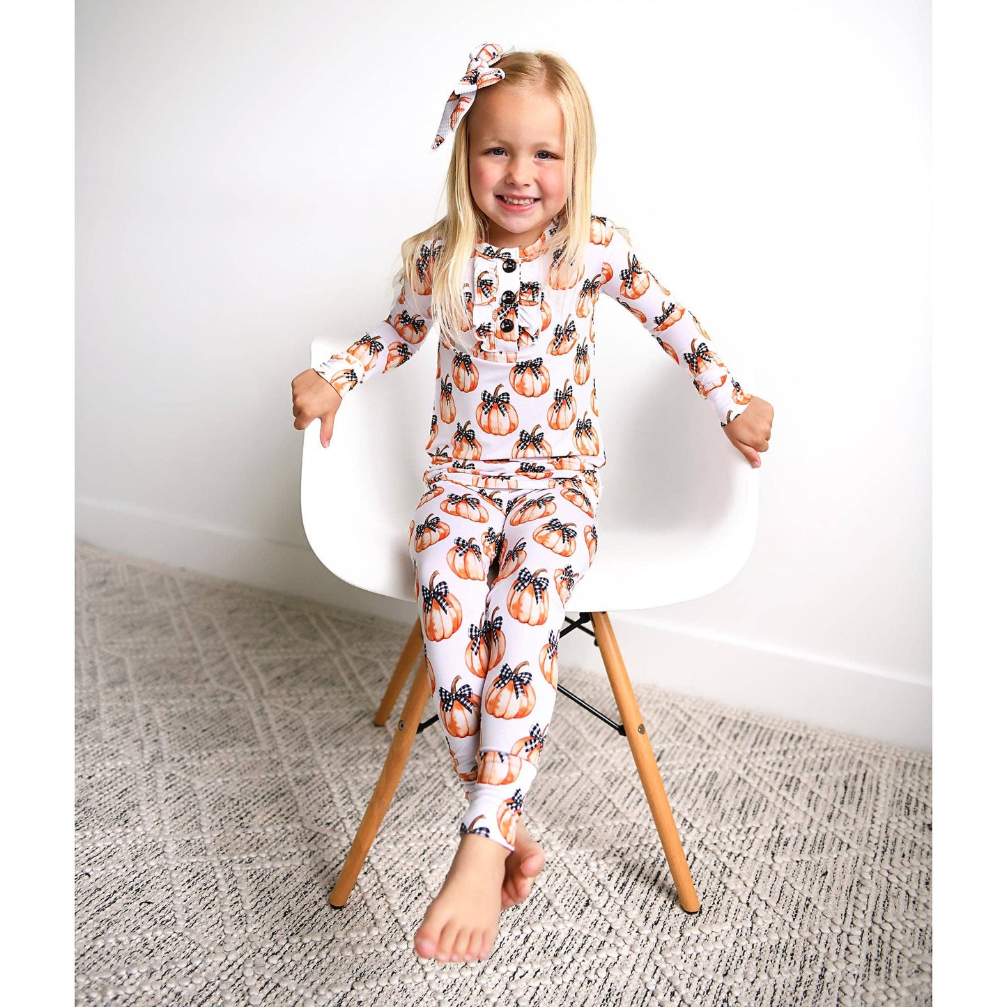Lilith Pumpkin RUFFLE TWO PIECE Bamboo Halloween Lounge Set