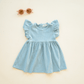 Organic Cotton Ruffle Dress | Sky