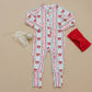 Bamboo Zip Romper | Retro Candy Cane