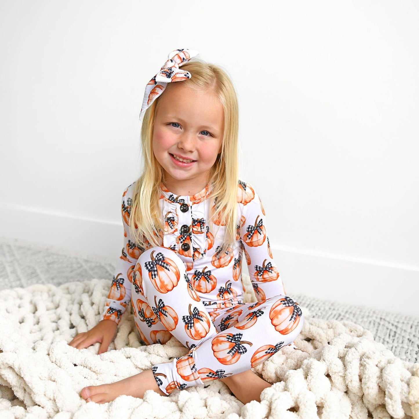 Lilith Pumpkin RUFFLE TWO PIECE Bamboo Halloween Lounge Set