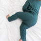 Zip Romper - Peacock Ribbed