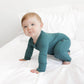 Zip Romper - Peacock Ribbed