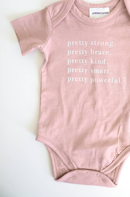 Pretty Brave baby onesie, baby clothes, girls onesie, gift