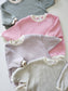 Baby Waffle Sweatshirt Romper - Pink