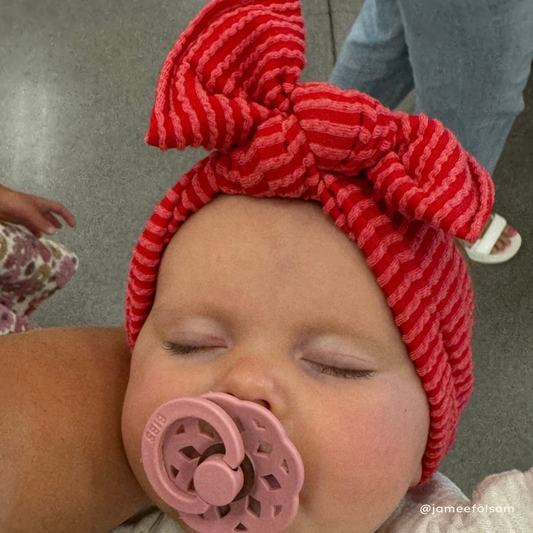 Red Wavy Tie On Headwrap