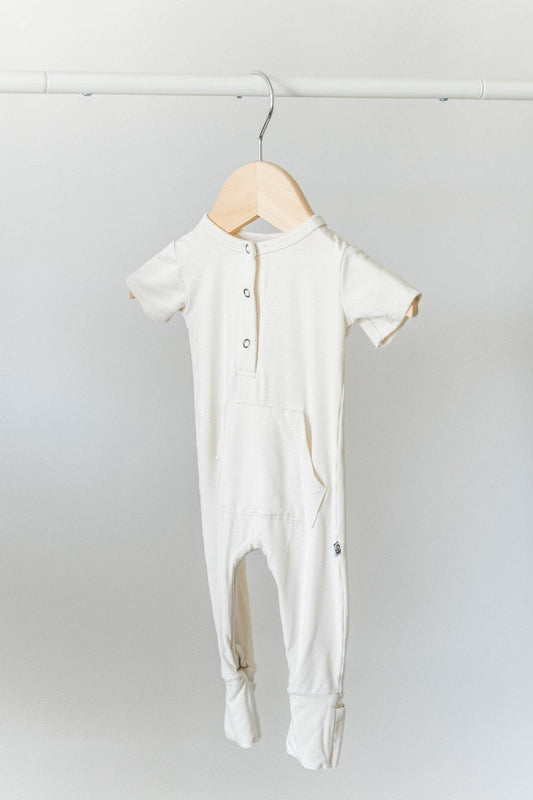 Short Sleeve Romper - Cream