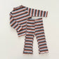 Kids Cozy Ribbed Muti Striped Flare Pants