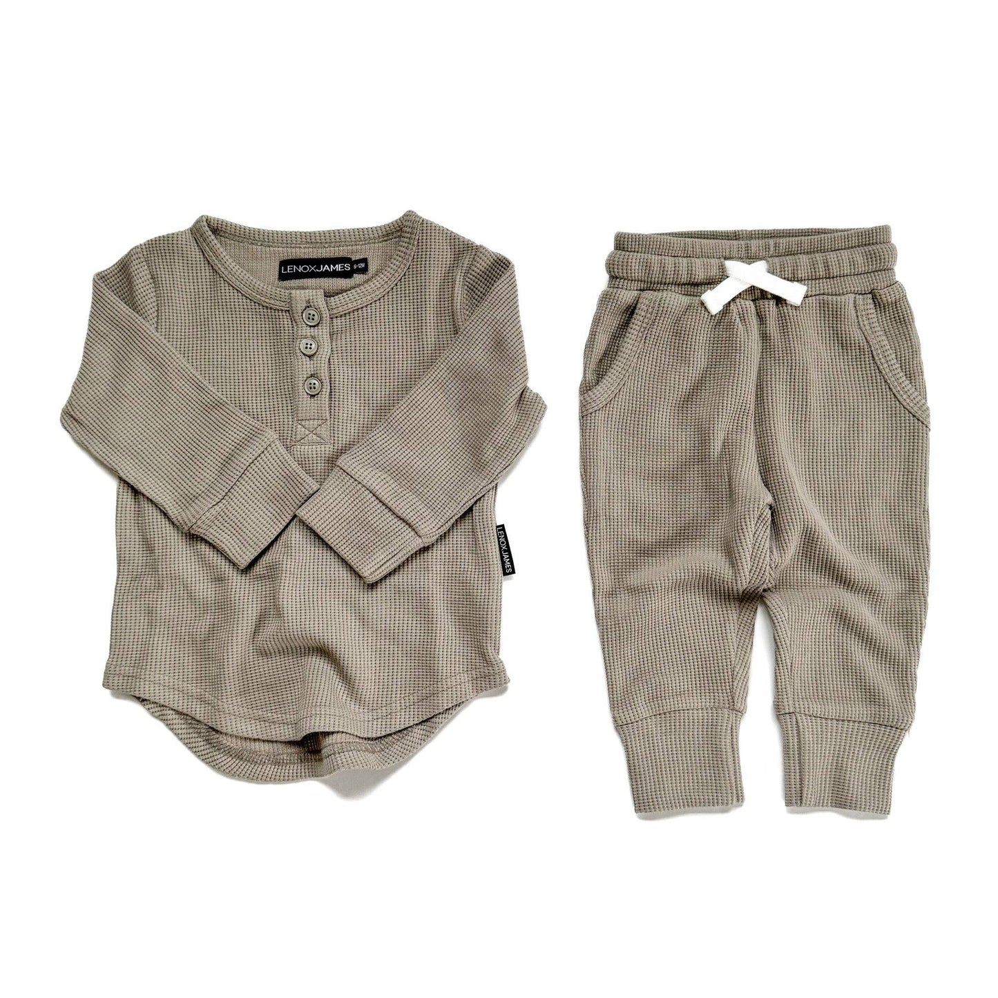 WAFFLE KNIT SET - TAN