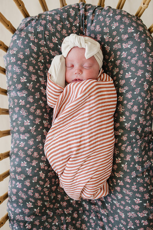 Pink Stripes Muslin Swaddle Blanket