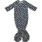 Navy Daisy Ribbed Bamboo Knot Gown