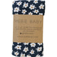 Navy Daisy Ribbed Bamboo Stretch Swaddle
