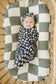 Navy Daisy Ribbed Bamboo Stretch Swaddle