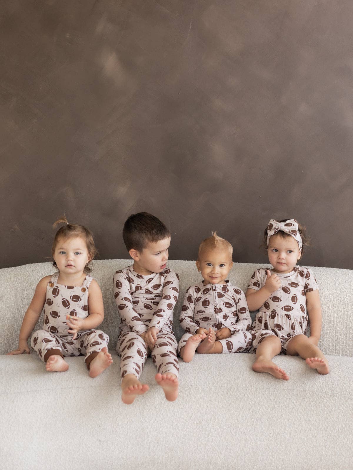 Football (Ribbed) | Bamboo Flutter Twirl Dress with Bodysuit