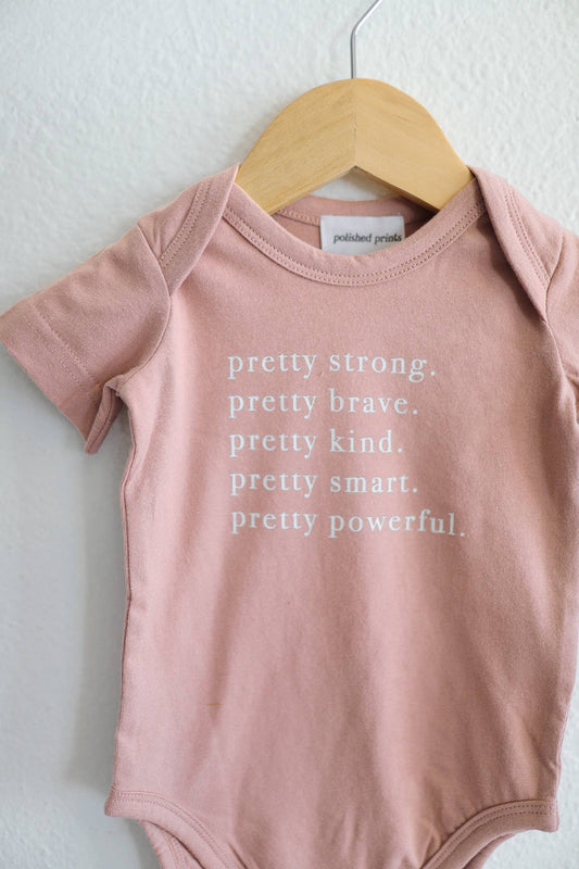 Pretty Brave baby onesie, baby clothes, girls onesie, gift