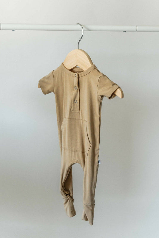 Short Sleeve Romper - Desert Tan