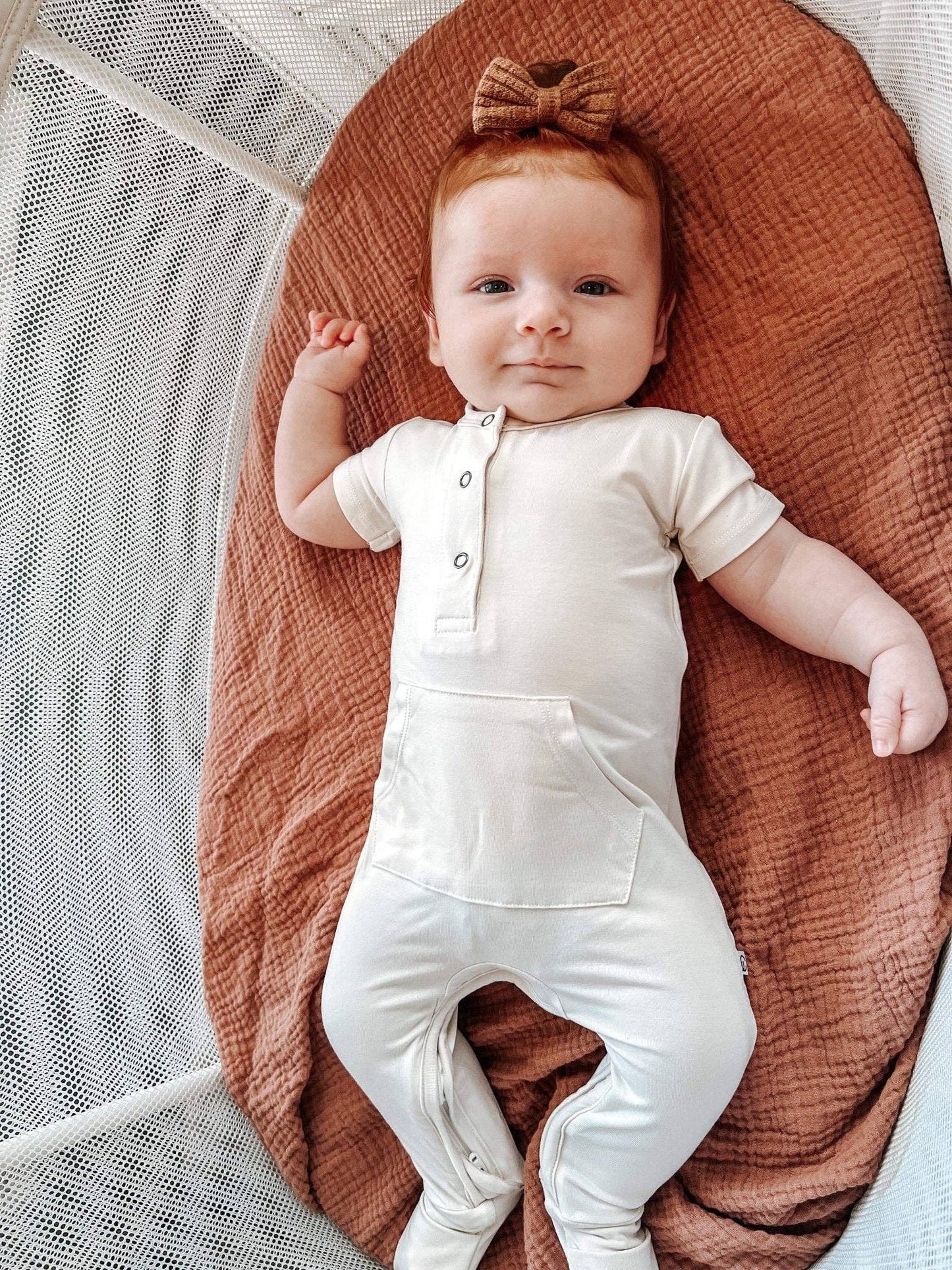 Short Sleeve Romper - Cream
