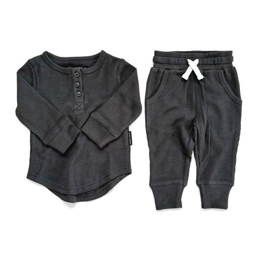 WAFFLE KNIT SET - SLATE