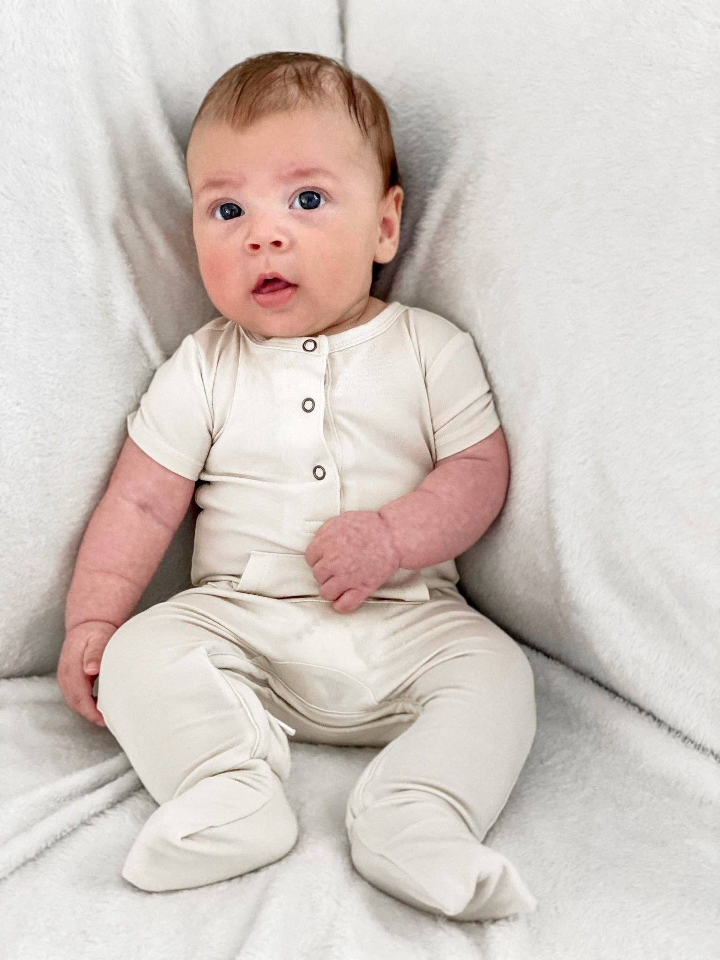 Short Sleeve Romper - Cream